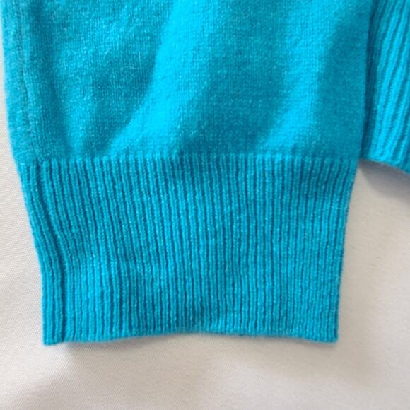 Womens Claudia Nichole 100% Cashmere Bolero Cardigan Blue Medium Coquette - Picture 7 of 10